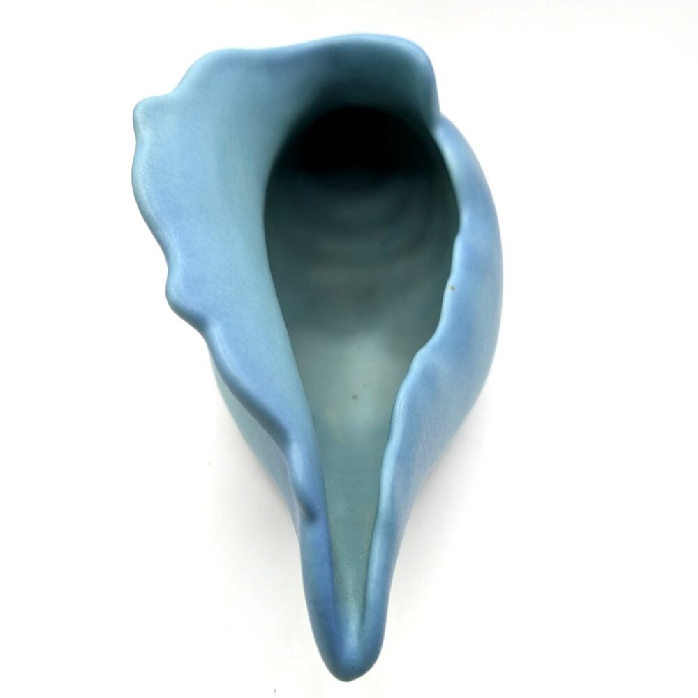 Vtg Van Briggle 9" Turquoise Conch Shell Fine Art Pottery Planter Signed EUC